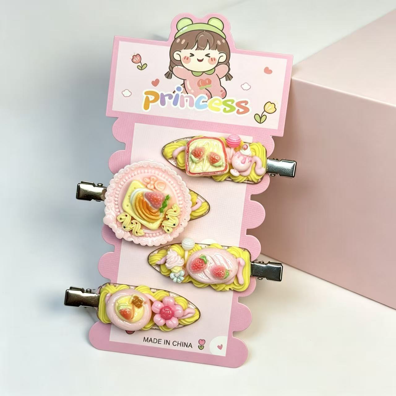 Handmade Cream Glue Duckbill Hair Clip – Custom Cute Personalized Design ✨