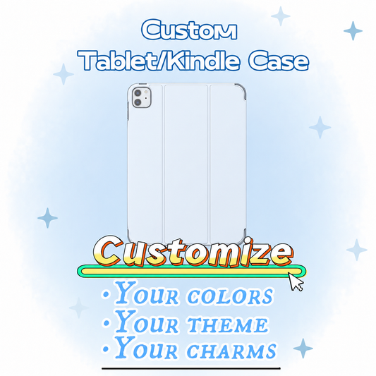 Custom Cream Glue iPad Case ✨ Handmade Cute Tablet Cover