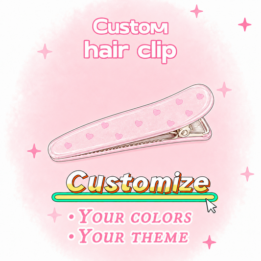 Handmade Cream Glue Duckbill Hair Clip – Custom Cute Personalized Design ✨