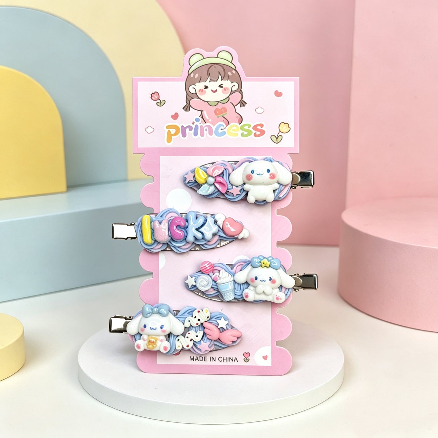 Handmade Cream Glue Duckbill Hair Clip – Custom Cute Personalized Design ✨